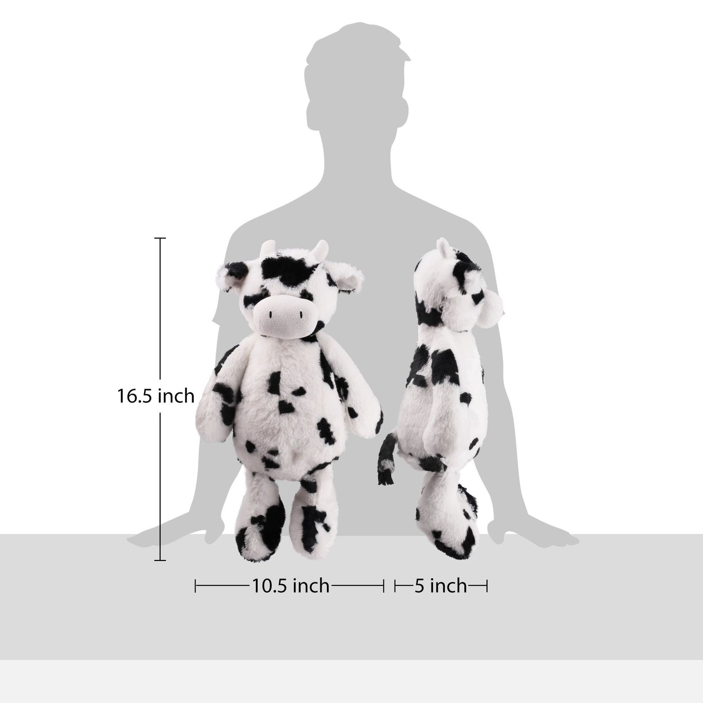 LotFancy 16.5 in Cow Stuffed Animals for Kids Boys Girls, Soft Cow Plush fo Babies
