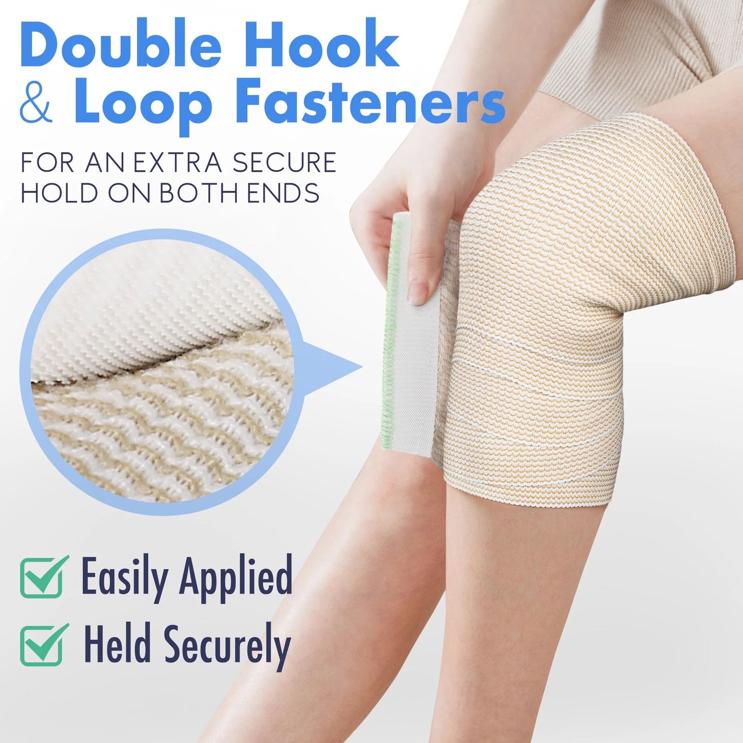 LotFancy 4 Pack Cotton Elastic Bandage Wrap 3 inches x 15 feet , Cotton Compression Bandages