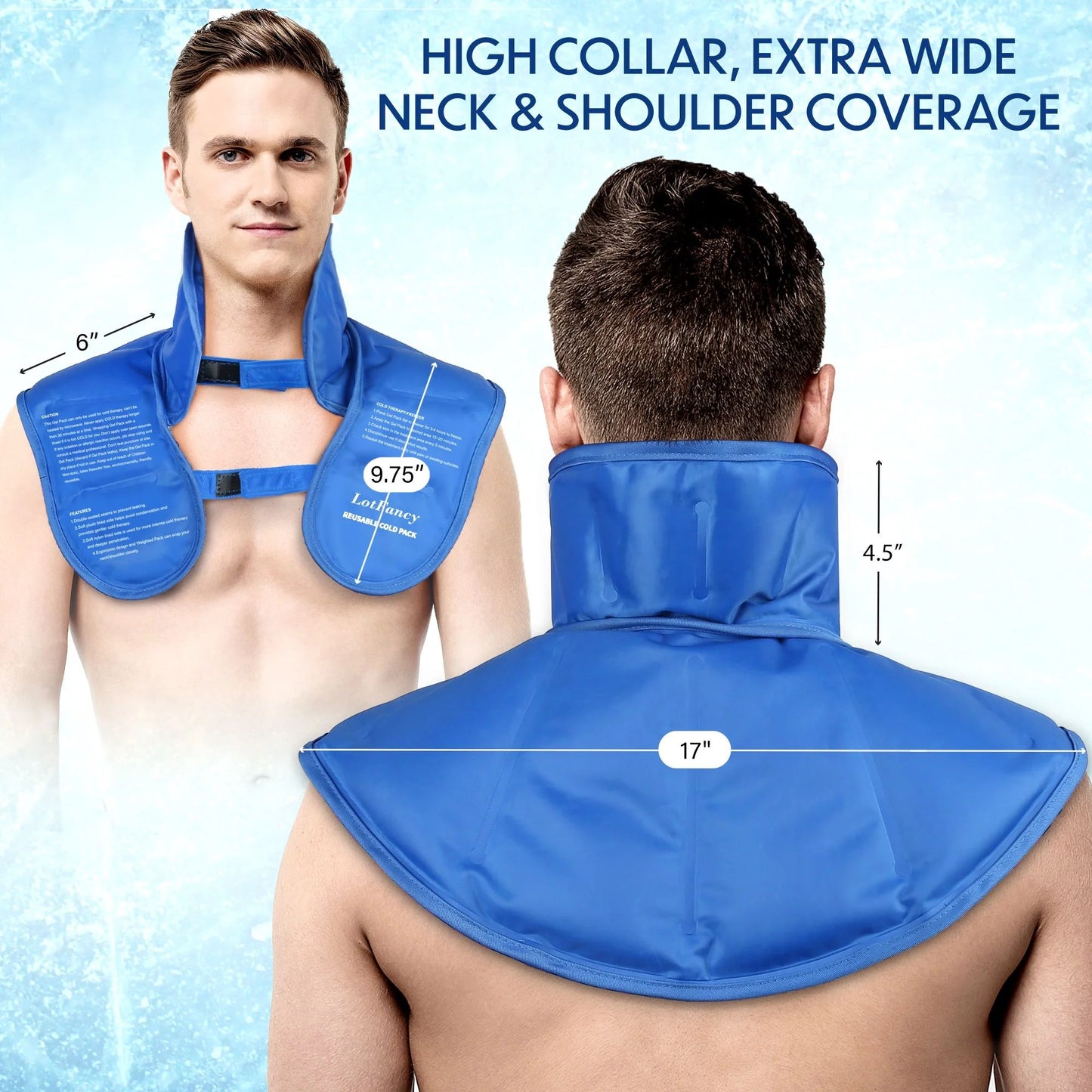 LotFancy Ice Pack for Neck Shoulder, Reusable Cold Compress Therapy for Injuries, Swelling, Strains