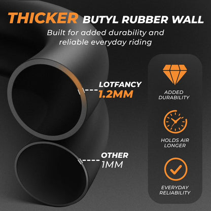 LotFancy 2Pcs 700 x 28C/30C/32C Bike Tubes for Road Mountain Bike with 2 Levers, 60mm Presta Valve