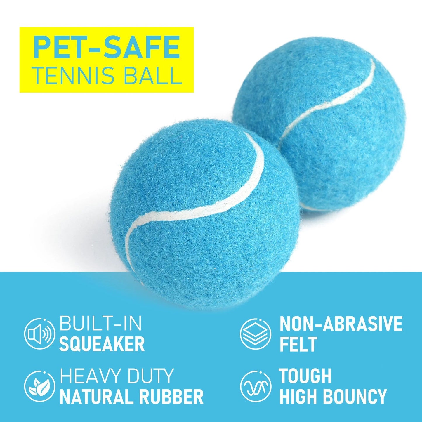 Prime Pets Tennis Balls for Dogs, 12 Pack Dog Toy Squeak Tennis Balls for for Beginner Training Ball