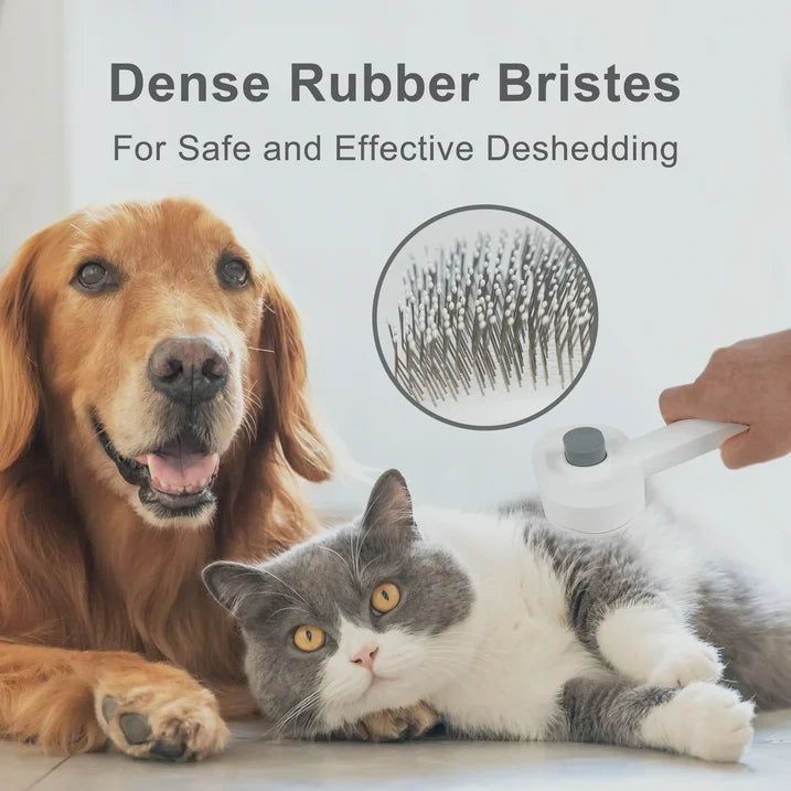 Prime Pets Cat Brush with Release Button, Self Cleaning Slicker Brush for Dog & Cat Shedding Grooming
