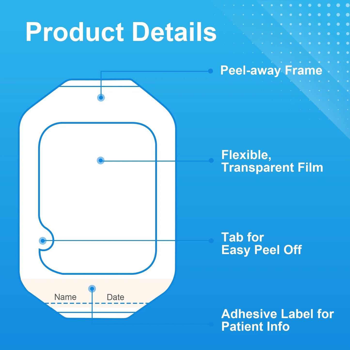 LotFancy Transparent Film Dressing 2.375" x 2.75", 35 Packs Waterproof Bandage for Post Surgical Shower, Tattoo Aftercare Bandage