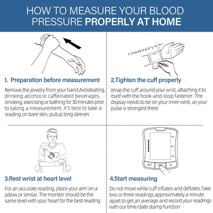 LotFancy Blood Pressure Monitor, Wrist BP Cuff Machine Voice Broadcast, Home BP Gauge