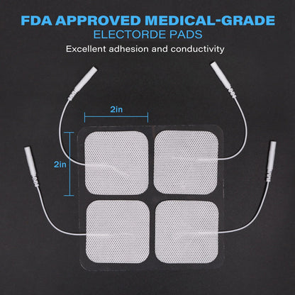 LotFancy TENS Unit Electrode Pads, 20Pcs TENS Pads Replacement for EMS Massage, Pain Relief, 2x2 in