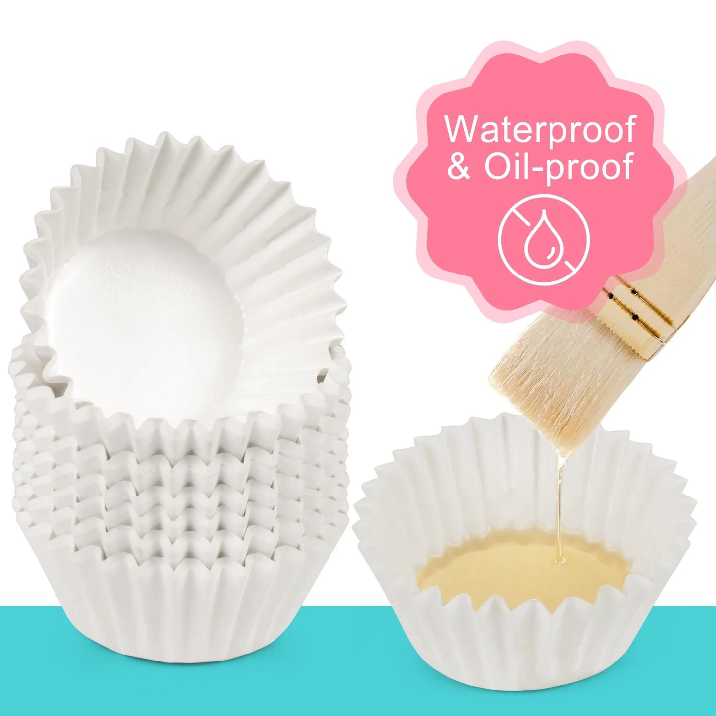 LotFancy 200 Pcs Grease-Resistant Cupcake Liners, Muffin Liners, Heavy Duty Coated Paper Baking Cups