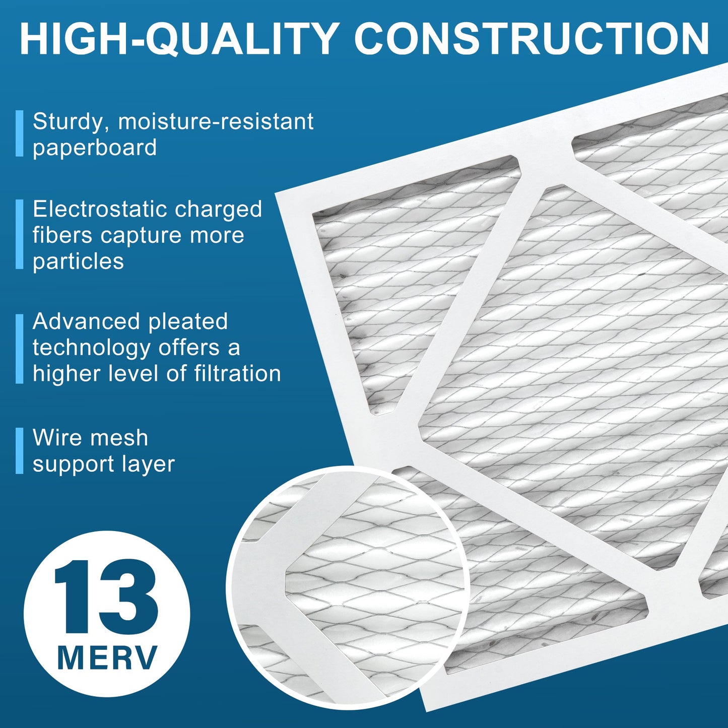 LotFancy 12x12x1 Air Filters, MERV 13 Pleated HVAC AC Furnace Air Filters, 4 Pack