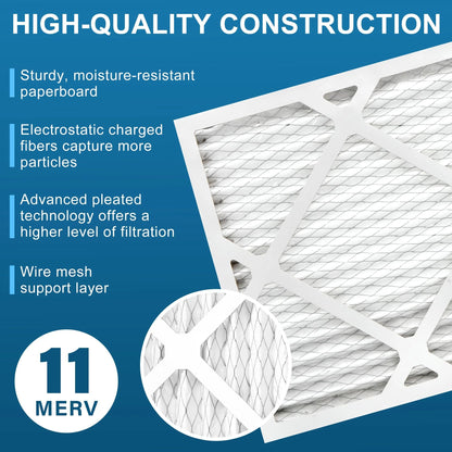 LotFancy 14x14x1 Air Filters, 4 Pack, MERV 11 Pleated HVAC AC Furnace Filters