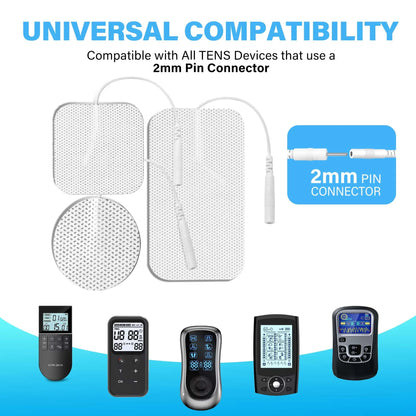 LotFancy 20 TENS Unit Replacement Pads, Adhesive Electrode Pads, 2mm Pin