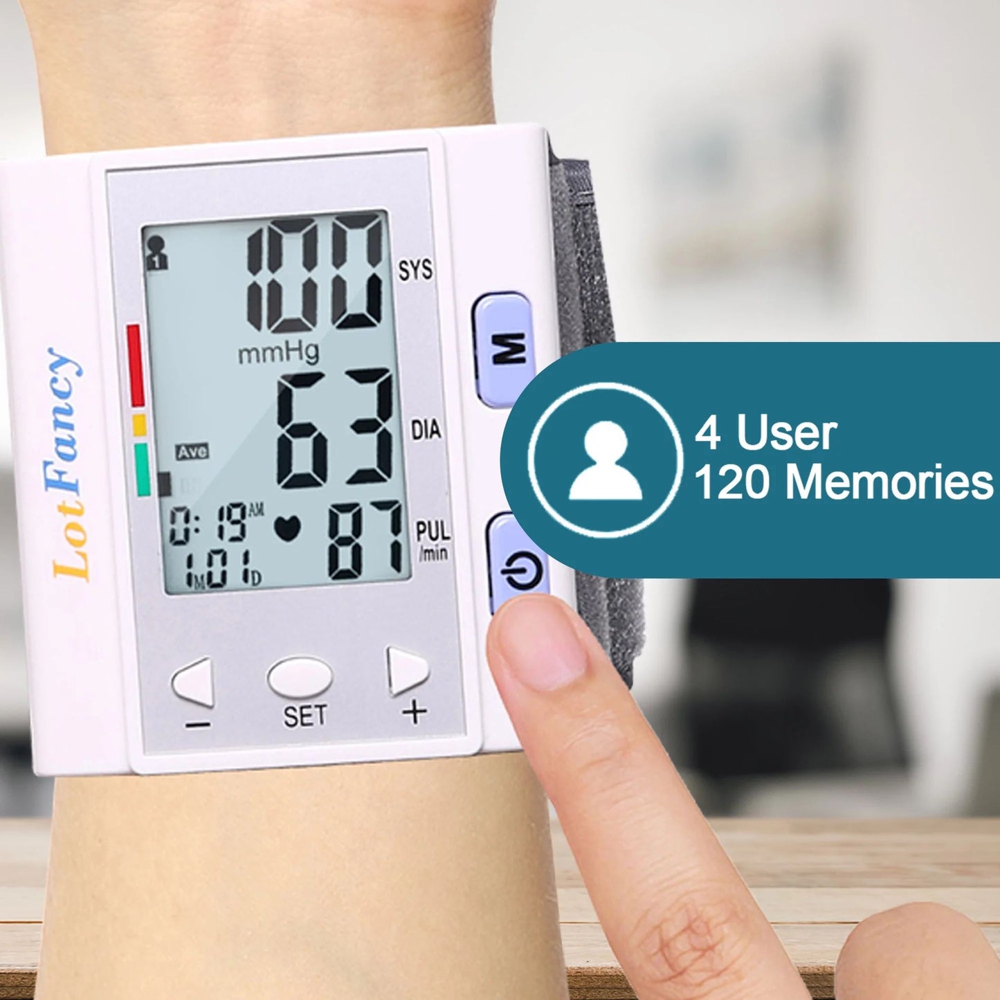LotFancy Wrist Blood Pressure Monitor for Home Use, BP Cuff, Auto Digital Blood Pressure Machine