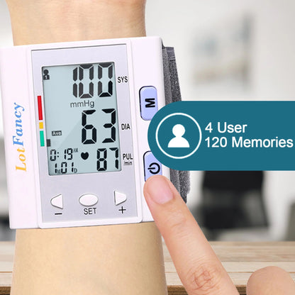 LotFancy Wrist Blood Pressure Monitor for Home Use, BP Cuff, Auto Digital Blood Pressure Machine