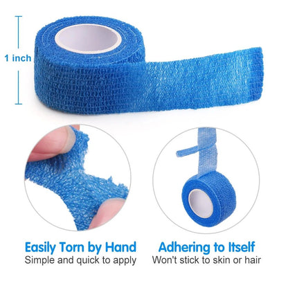 LotFancy Self Adhesive Bandage Wrap, 1"x5 Yards, 30 Pc, Elastic Sports Tape, First Aid Medical Tape