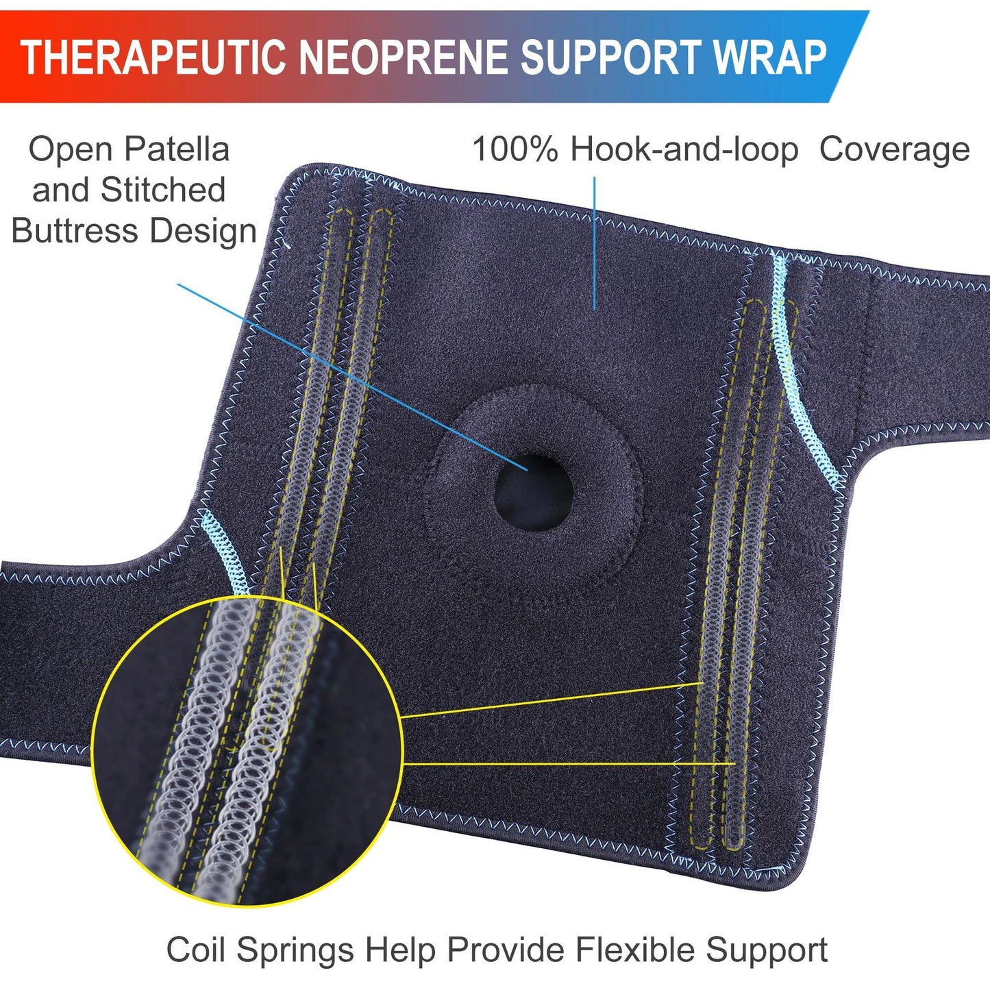 LotFancy Ice Packs for Knee Injuries, Gel Hot Cold Pack w/ Wrap for Knee Surgery, Pain Relief