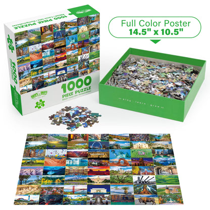 BenBen Jigsaw Puzzles 1000 Pieces for Adults Ages 12+, Iconic America, 26.75 x 19.25 in