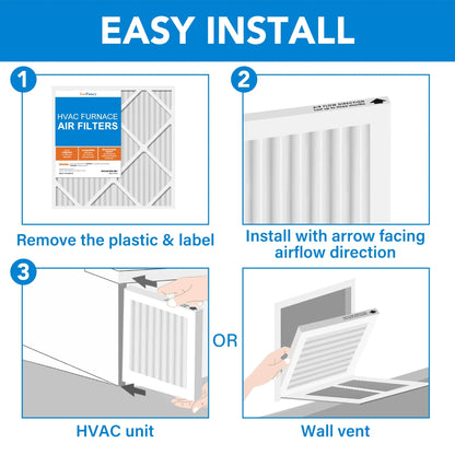 LotFancy 10x20x1 Air Filters, 4 Pack, MERV 8 Pleated HVAC AC Furnace Filters