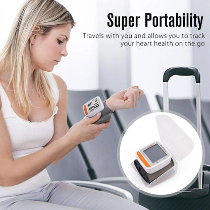 LotFancy Wrist Blood Pressure Monitor, BP Monitor with Portable Case, Heartbeat Detector