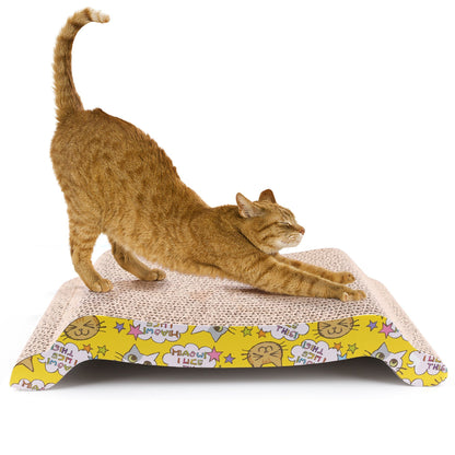 Prime Pets 2 Cat Scratcher Cardboard, Reversible Corrugated Cat Scratching Pad