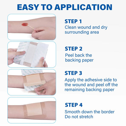 LotFancy Silicone Foam Dressing, 6x 6 in, 10 Count, Wound Dressing with Border, Bed Sores Bandage