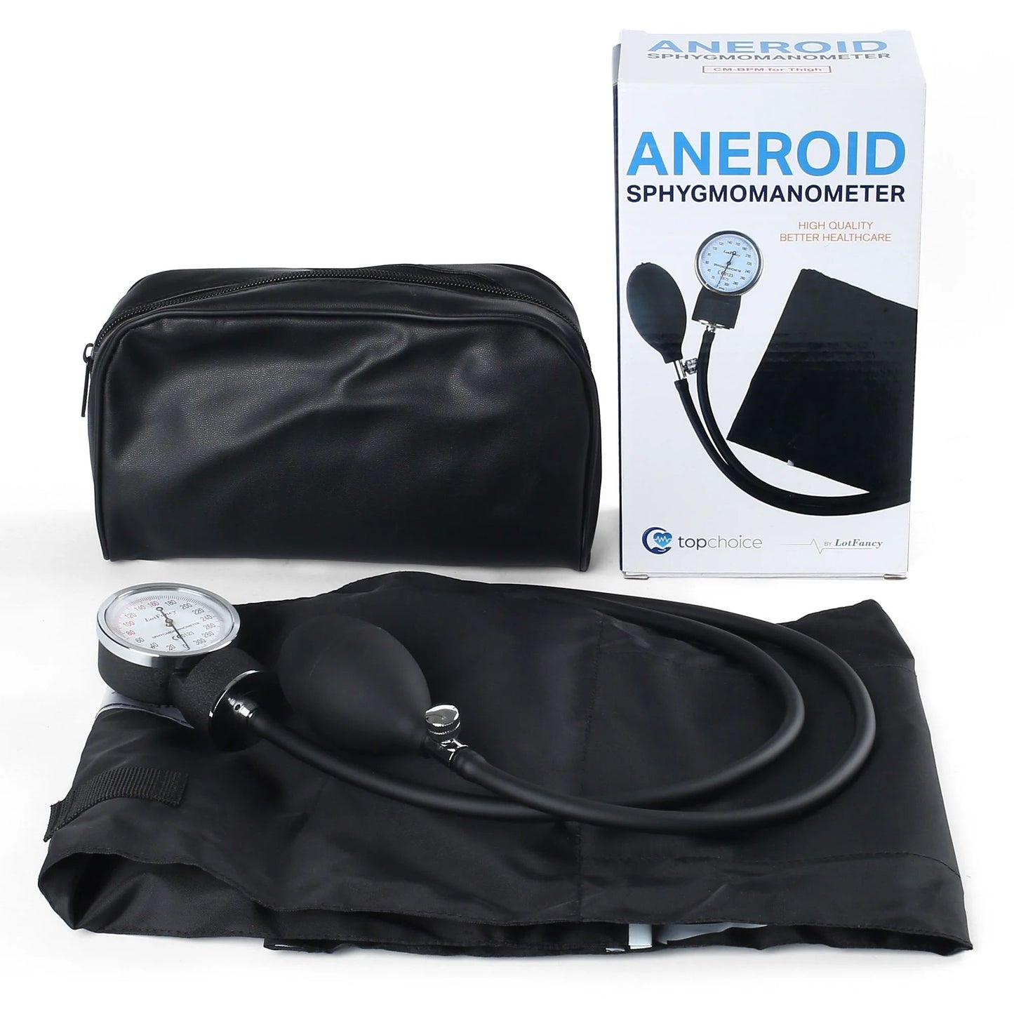 LotFancy Aneroid Sphygmomanometer, Manual Blood Pressure Cuff, Adult X -Large Thigh BP Cuff 16-26"