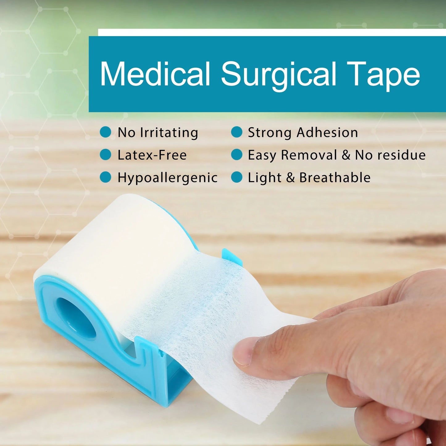 LotFancy 12 Rolls Medical Tape, 1 in x 10 Yards Adhesive Surgical Paper Tapes with 2 Dispensers
