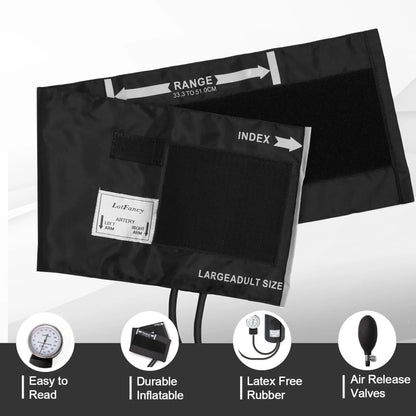 LotFancy Aneroid Sphygmomanometer, Manual Blood Pressure Monitor with Large Adult Cuff 13" to 20"