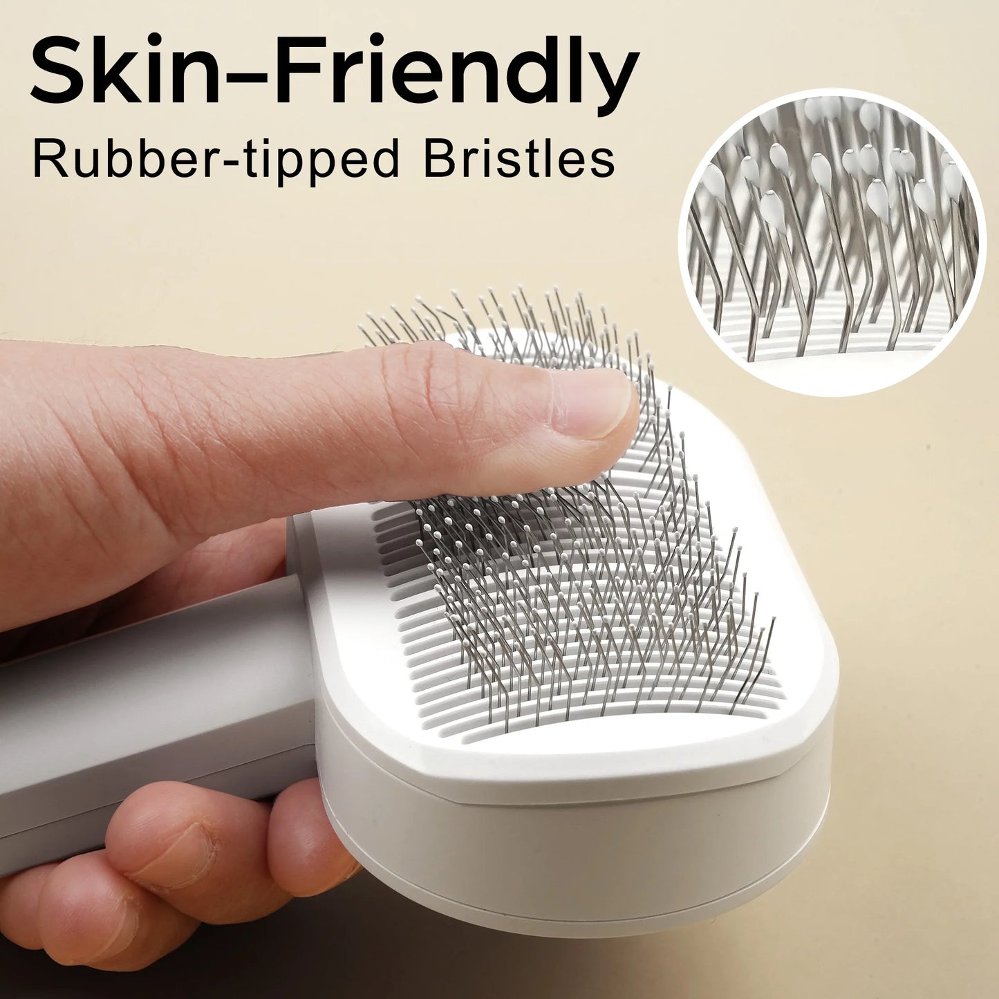 Prime Pets Cat Brush with Release Button, Self Cleaning Slicker Brush for Dog & Cat Shedding Grooming