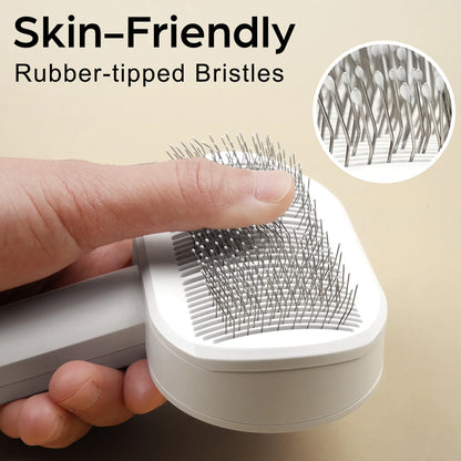 Prime Pets Cat Brush with Release Button, Self Cleaning Slicker Brush for Dog & Cat Shedding Grooming