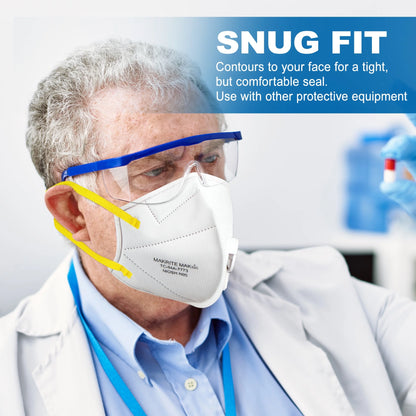 LotFancy NIOSH N95 Particulate Respirator with Breathing Valve, 10 Disposable Protective Face Masks