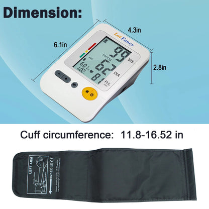 LotFancy Arm Blood Pressure Monitor with Adaptor and Large Cuff, BP Digital Machine for Home Use