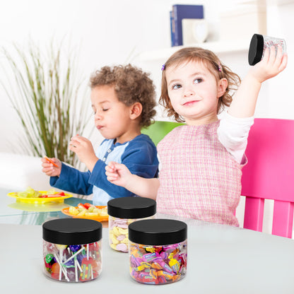 LotFancy Plastic Containers with Lids, 15 Pack 8 oz Plastic Jars, Refillable Empty Slime Containers
