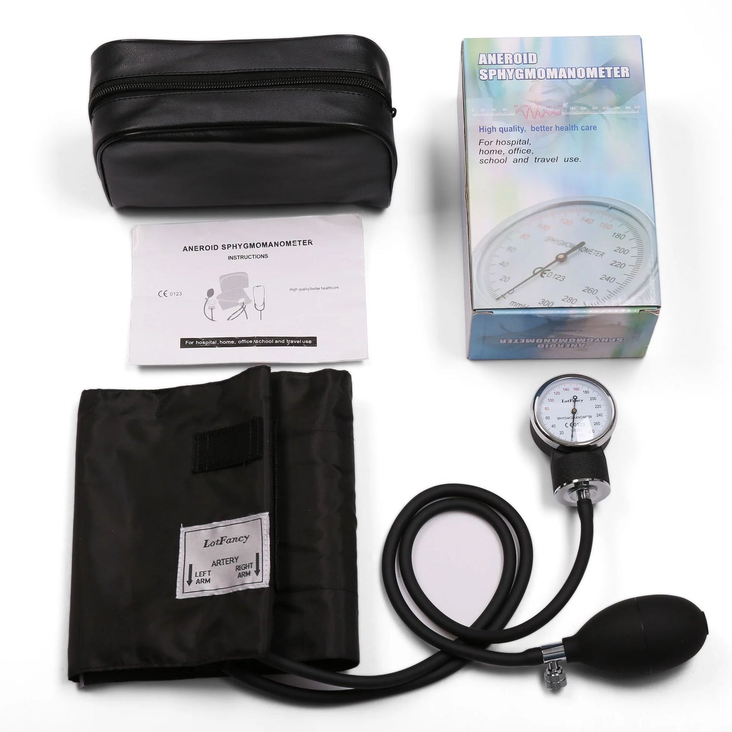 LotFancy Aneroid Sphygmomanometer, Manual Blood Pressure Monitor with Large Adult Cuff 13" to 20"