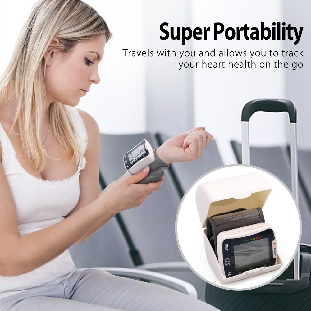 LotFancy Blood Pressure Monitor, Wrist BP Cuff Machine Voice Broadcast, Home BP Gauge