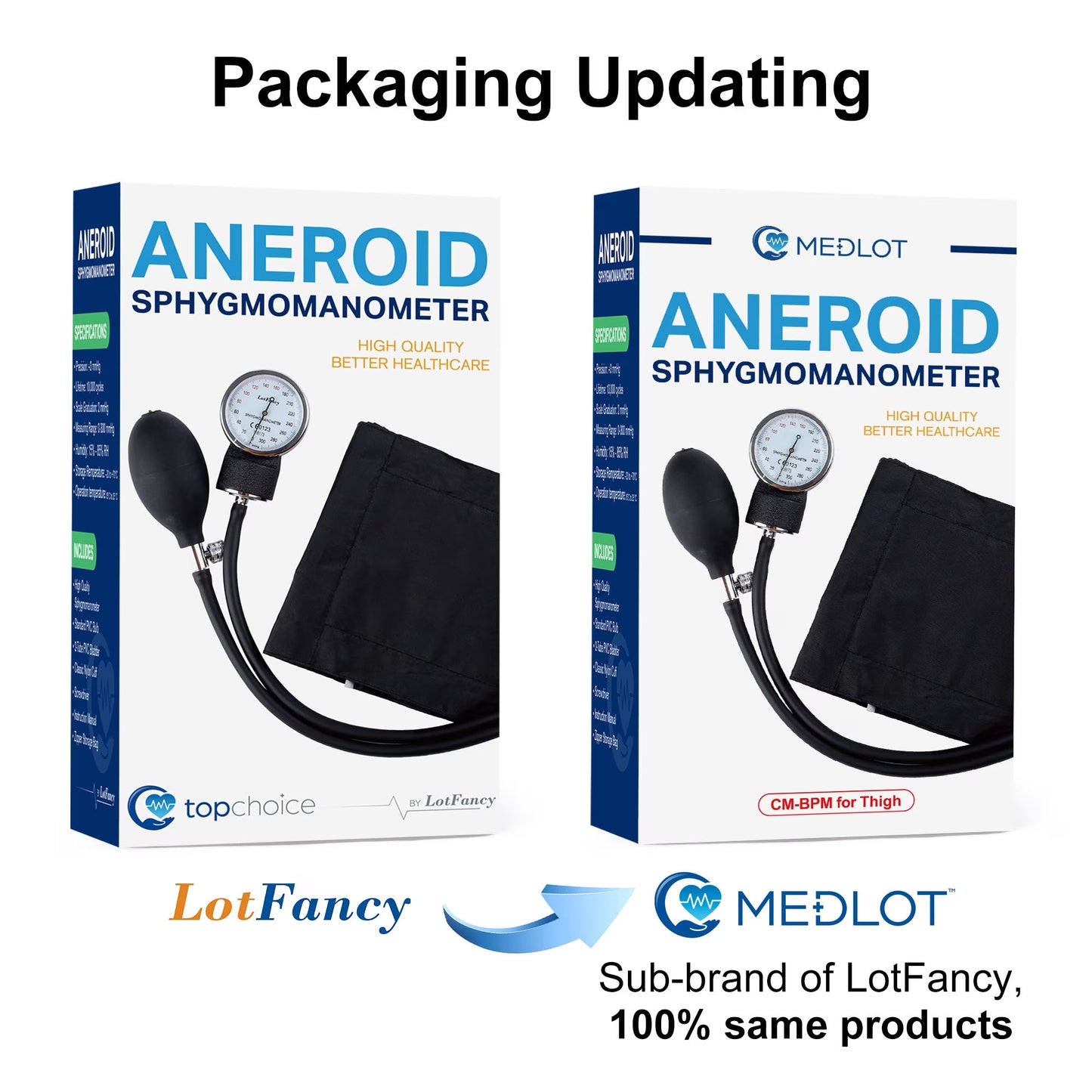 LotFancy XXL Manual Blood Pressure Cuff Adult, Thigh BP Cuff 16"-26", Aneroid Sphygmomanometer