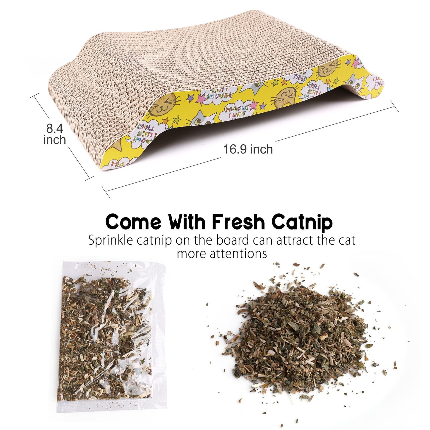 Prime Pets 2 Cat Scratcher Cardboard, Reversible Corrugated Cat Scratching Pad