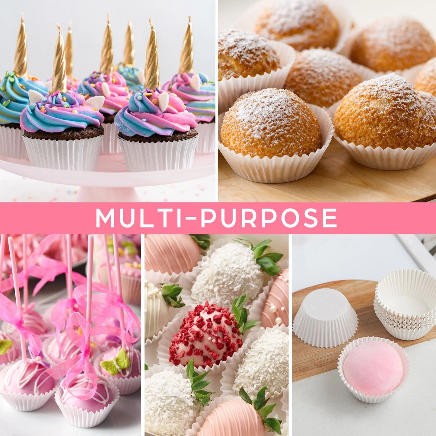 LotFancy 200 Pcs Grease-Resistant Cupcake Liners, Muffin Liners, Heavy Duty Coated Paper Baking Cups