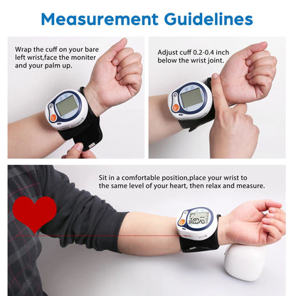 LotFancy Wrist Blood Pressure Monitor, BP Machine with Case, BP Cuff for Heartbeat Detection