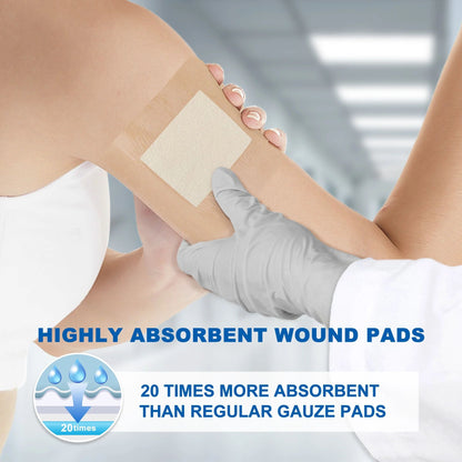LotFancy Calcium Alginate Wound Dressing, 4" x 8", 5 Pack, Non-Stick Gauze Pads, Highly Absorbent