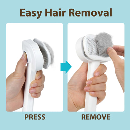 Prime Pets Cat Brush with Release Button, Self Cleaning Slicker Brush for Dog & Cat Shedding Grooming