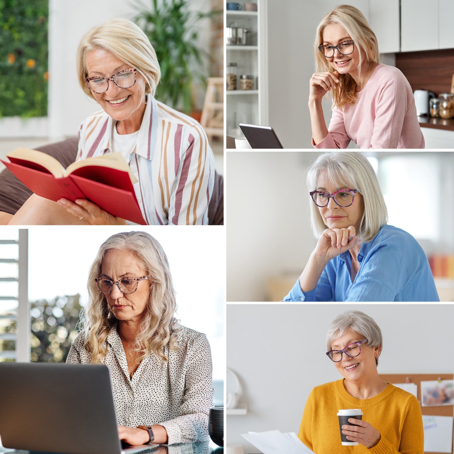 LotFancy Ladies Reading Glasses Blue Light Blocking, Spring Hinge Reader for Women Men,+3.5, 3 Pack
