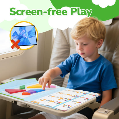 BenBen Travel Tangram Puzzle, Magnetic Pattern Block Road Trip Game for Kid Adult, Brain Teaser Puzzle