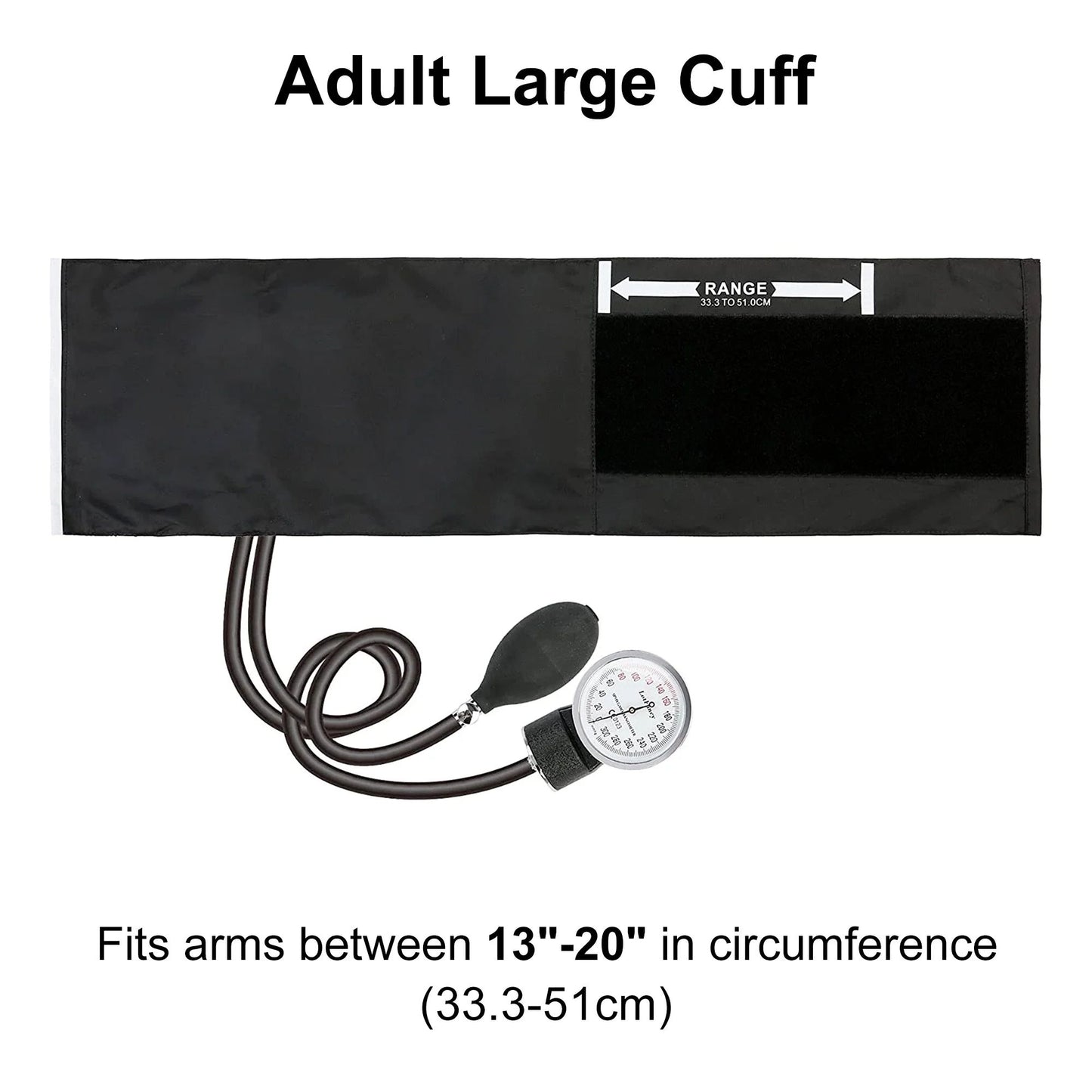 LotFancy Aneroid Sphygmomanometer, Manual Blood Pressure Monitor with Large Adult Cuff 13" to 20"