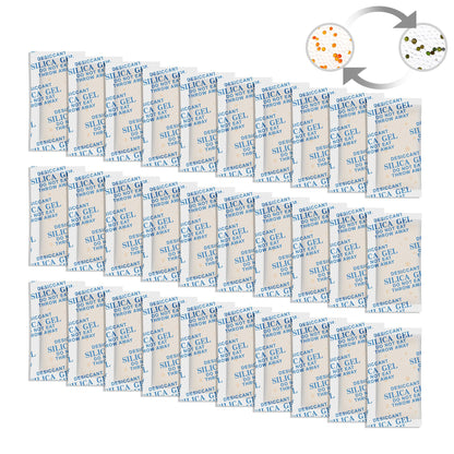 LotFancy Silica Gel Packs, Food Grade Desiccant Packs, Orange to Green Indicating, Non-Toxic Moisture Absorber Desiccant Bags