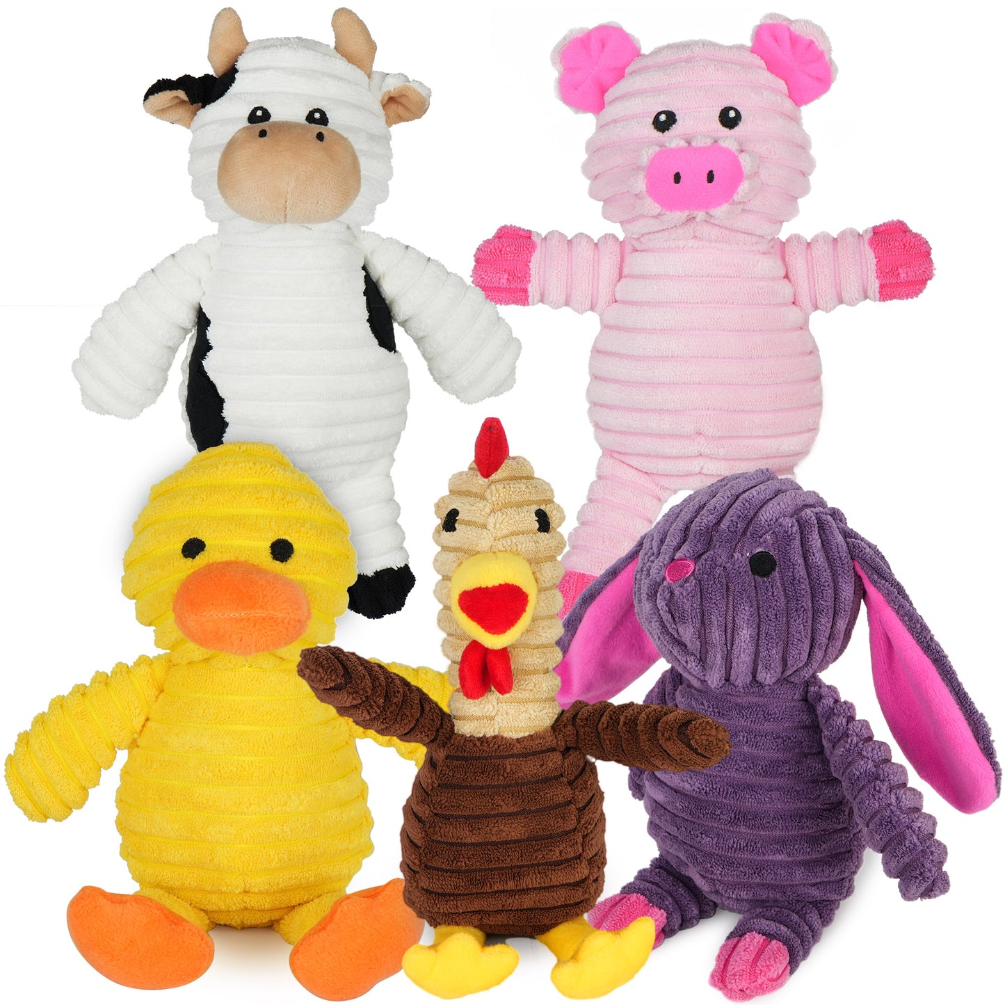 Prime Pets Dog Toys, 5 Pack, Squeaky Plush Dog Chew Toys Gift for Small Medium Large Dogs, Puppy
