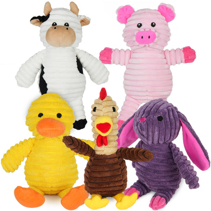 Prime Pets Dog Toys, 5 Pack, Squeaky Plush Dog Chew Toys Gift for Small Medium Large Dogs, Puppy
