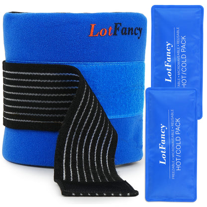 LotFancy Reusable Gel Ice Pack Wrap, 2 Gel Packs with Cover, Hot Cold Therapy for Sport Injuries, First Aid, Neck Knee Head Ankle Wrist Elbow Foot Calves Pain Relief