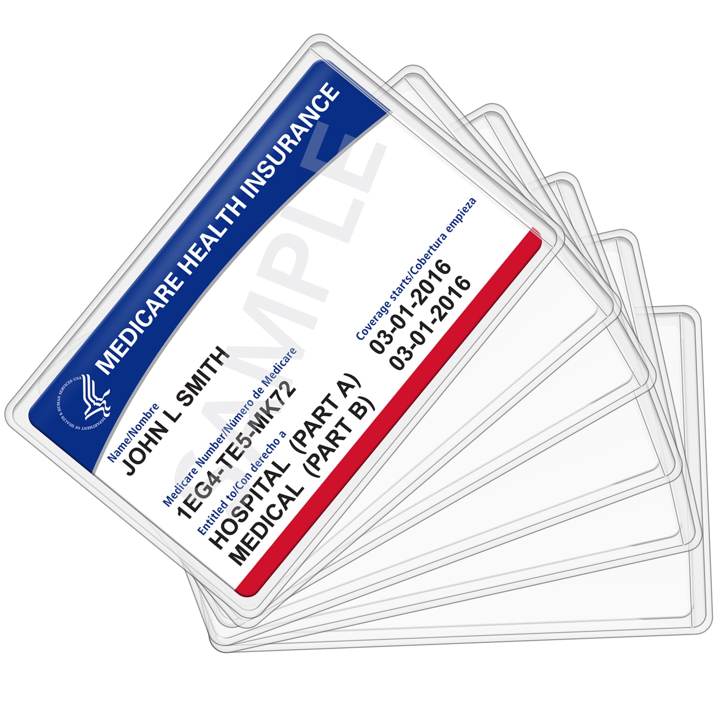 LotFancy New Medicare Card Holder, 16 Packs, 12Mil Clear Waterproof Medicare Card Protector Sleeves for Credit Card