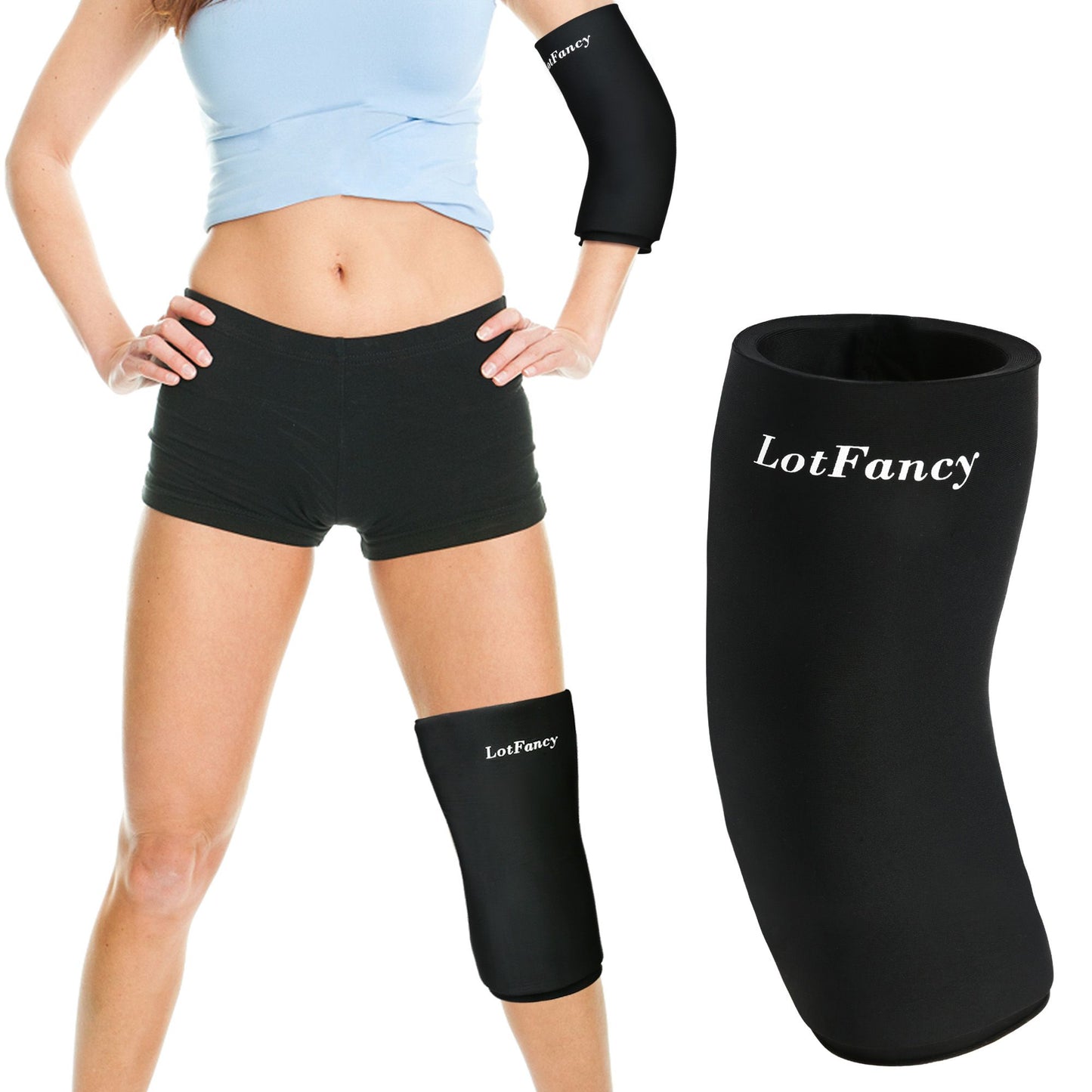 LotFancy Elbow Knee Ice Pack Wrap, Ice Compression Sleeve for Tendonitis and Golfers Tennis Elbow, Hot Cold Therapy Relieves Arm, Ankle, Calf, Thigh, Muscles, Joints Pain