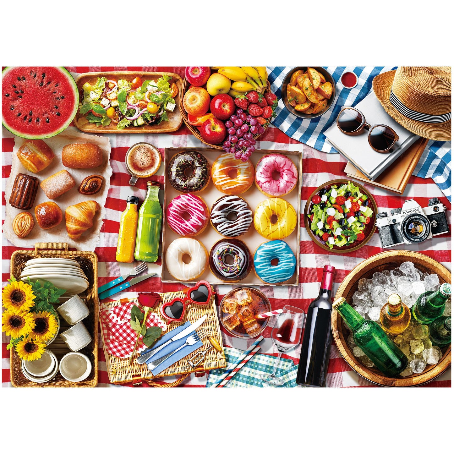 BenBen 1000 Pieces Puzzles For Adults, Picnic Party Time, Challenging Jigsaw Puzzle with Letters on Back