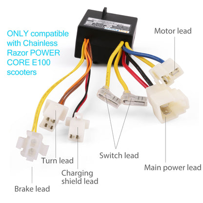 LotFancy 24V Controller with 7 Connectors for Razor Power Core E100 Electric Scooter Only, Model No: ZK2400-DH, Part Number: W13111243015