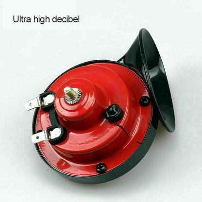 LotFancy 12V Horn for Motorcycle Car Truck SUV Boat, 300DB Super Loud, Red, Part Number ST-1018S